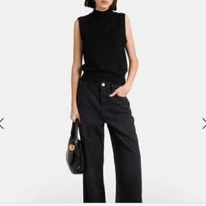 Frame Denim Black Wide Leg Jeans
